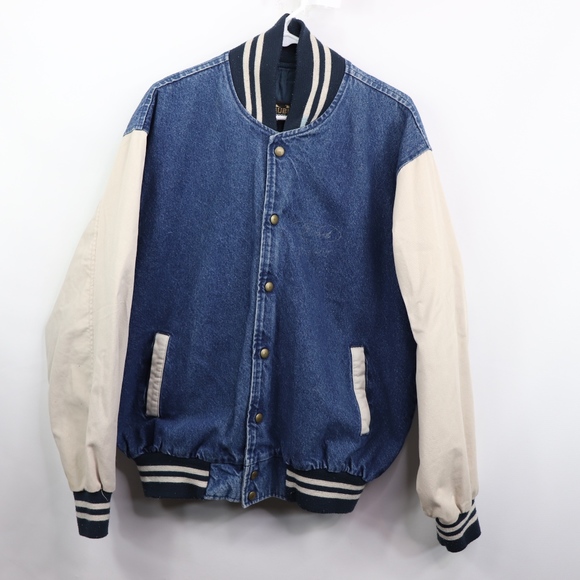 denim varsity jacket mens